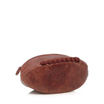 Brown 'Rugger' old saddle leather wash bag